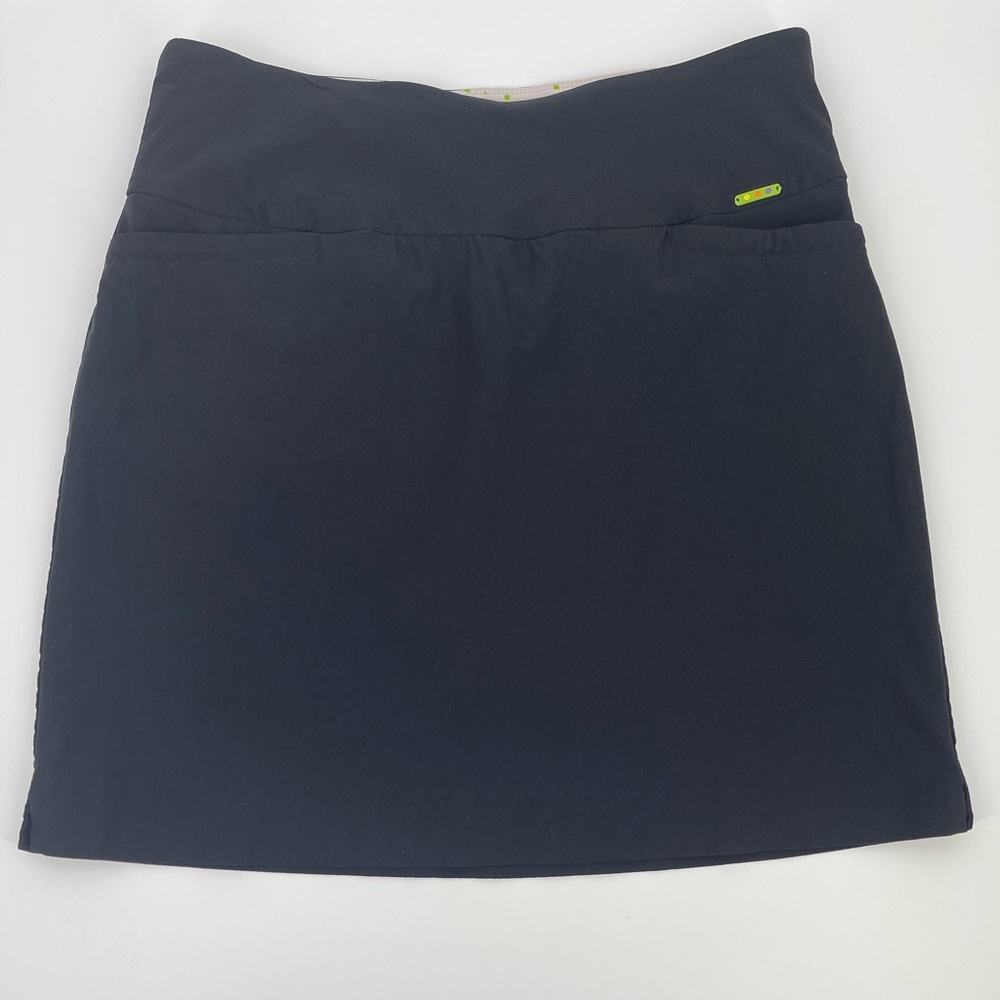 SWING CONTROL Black Pull On Golf Skort Built In Shorts Womens 16 Stretch Tennis
